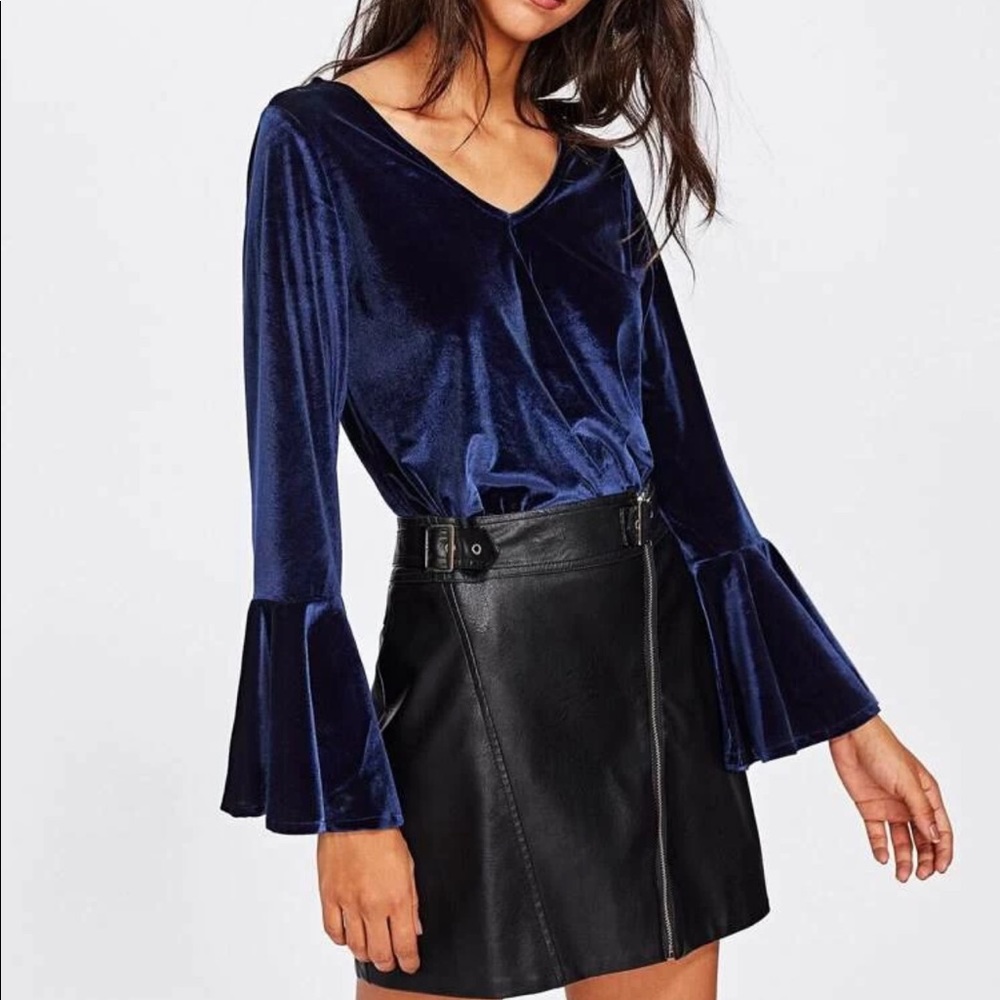 Velvet blue top